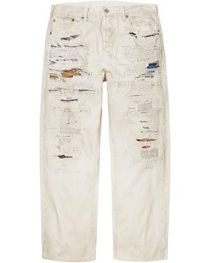 Supreme Mm6 Maison Margiela Distressed Loose Fit Selvedge Jean "Ss26 - Black
