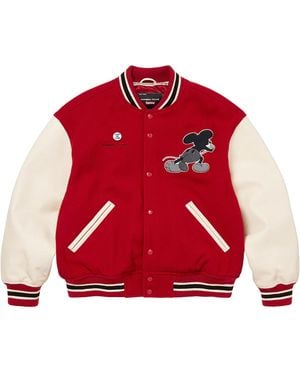 Supreme Number (N)Ine Mickey Varsity Jacket "Fw25 - Red