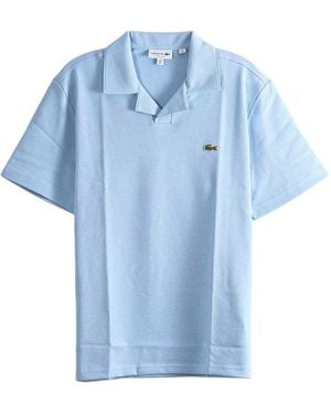 Lacoste Classic Fit Cotton-Linen Polo Shirt "Chambray" Ph2449 Hba" - Blue