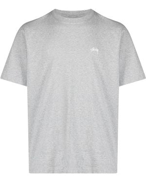 Stussy Stock Logo Ss Crew Tee - Gray
