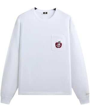 Kith New Balance Ny Woodblock Long Sleeve Pocket T-Shirt Khm030146 101" - Black