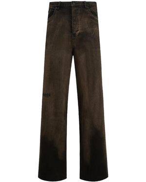 Pleasures Oil Baggy Jeans P25W029-Dbn" - Black