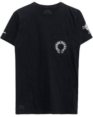 Chrome Hearts Horseshoe & Cross Back T-Shirt Chrm1441" - Black