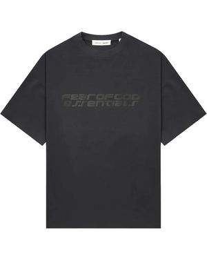 Fear Of God Ponte 90's Reflective Short Sleeve T-Shirt "Iron" 125Ho254502F" - Black
