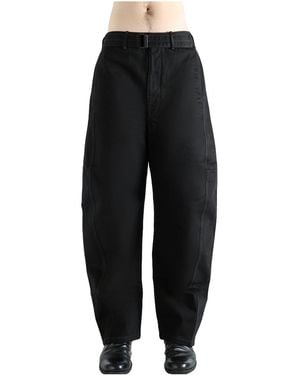 Lemaire Twisted Belted Trousers Pa326 Ld1055 Bk999" - Black