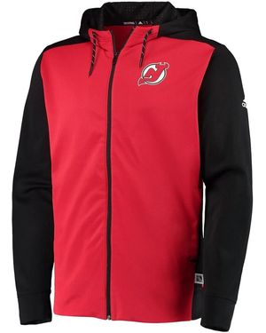 adidas Nhl New Jersey Devils Full Zip Hoodie Dn2830" - Red