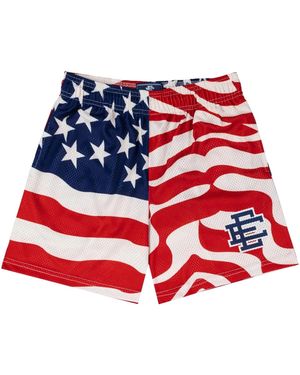 Eric Emanuel Ee Basic Shorts "American Flag" Ee156" - Red