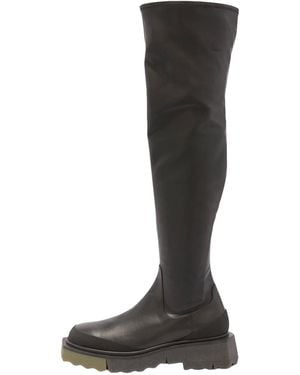 Off-White c/o Virgil Abloh Calf Stretch Sponge Cuissard Boots Owie024F22Fab0011056" - Black