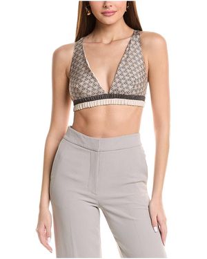 Brunello Cucinelli Patterned Bralette Top Brun255" - Black