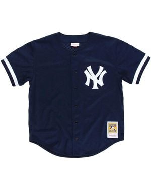 Mitchell & Ness Mlb Bernie Williams Authentic Batting Practice Button Front Jersey "1998 New York Yankees - Blue