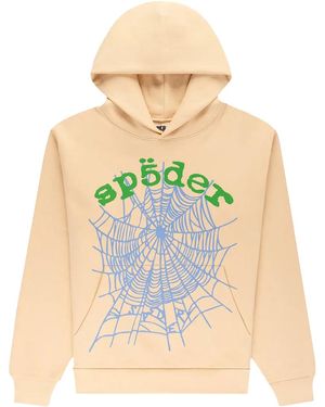 Sp5der Og Web V2 Hoodie "Cream" 41" - Black