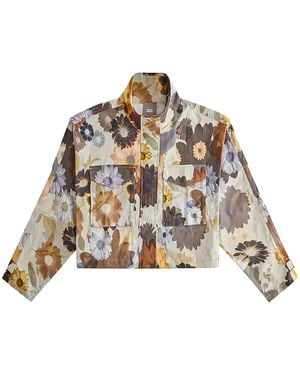 Kith Shiloh Cropped Surplus Jacket "Multi Dark" Khw060189 812" - Black