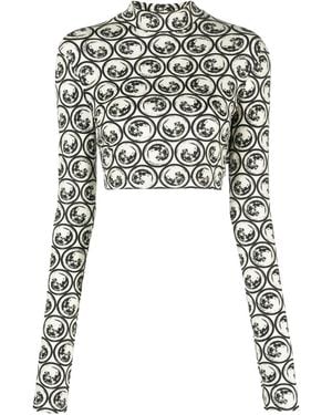 Off-White c/o Virgil Abloh Sec Moon Crop Top Turtleneck Owad235F23Jer0010410" - Black