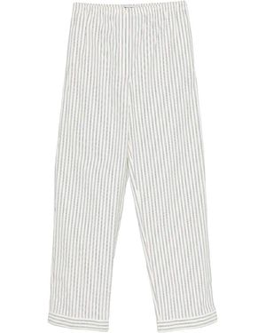 Miu Miu Striped Poplin Trousers "Cream" Mp1829 180U F0061" - Black