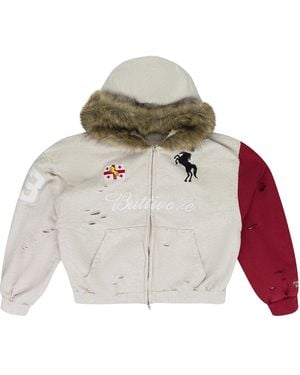 Protocol Index Buttivore Fur Lined Zip Hoodie "Oatmeal Melange" Pi00006" - Black