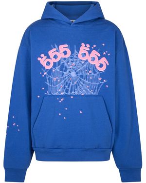 Sp5der Angel Number Hoodie 29" - Blue