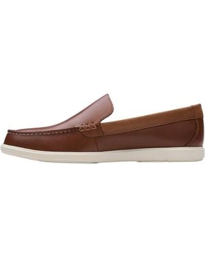 Clarks Bratton Loafer "Dark Tan Leather" 26181279" - Brown