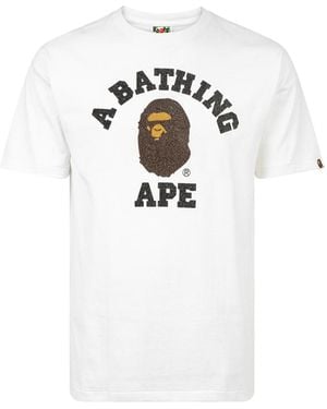 A Bathing Ape Glass Beads University T-Shirt 0Zxtem110059Dwhx" - Black