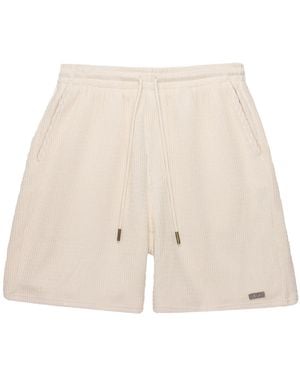 Honor The Gift Rib Knit Drawcord Fleece Shorts "Bone" Htg260261005 Bone" - Black