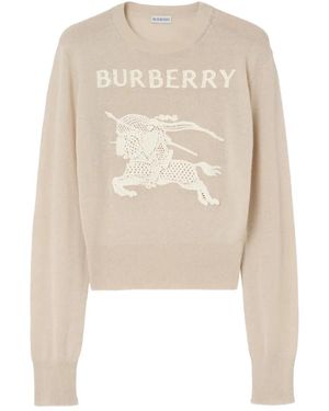 Burberry Equestrian Knight Cotton Wool Jumper "Easel" 8122343" - Black