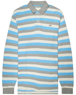 ERL Striped Long-Sleeve Knit Polo 12T011 Mul" - Blue