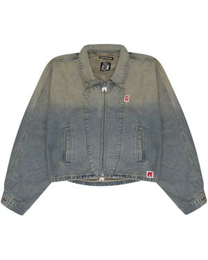 RIVINGTON Fathers Garden Trucker Jacket Fagrjk55" - Grey