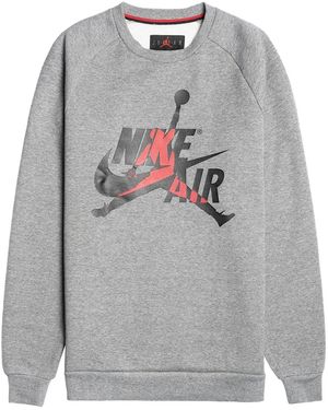 Nike Air Jumpman Classics Crewneck Sweatshirt "Carbon Heather Bv6006 091" - Black