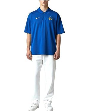Nike Nba Gs Warriors Breathe Heather Polo Royal (Golf) "Royal" Gm1004 Royal" - Black
