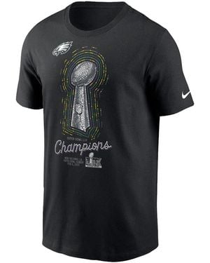 Nike Nfl Eagles Super Bowl Lix Champions T-Shirt "Lombardi Trophy - Black