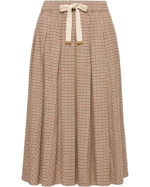 Moncler Microcheck Midi Wool Skirt Mon89" - Black