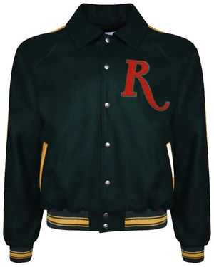 Rhude Raglan Varsity Jacket Rhps24Ja13189373 Grn" - Black