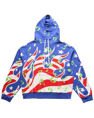 Sky High Farm Flame Hoodie Knit Shf05T029" - Blue