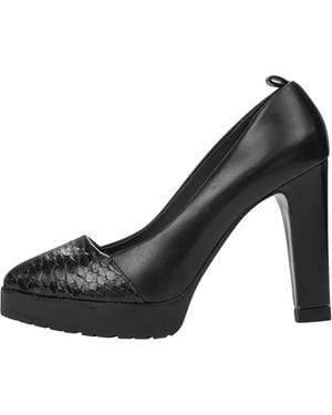 Brunello Cucinelli Python Leather Heels Brun702" - Black