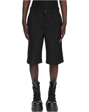 Rick Owens Wool Work Shorts Ru02F4372 Wwh 09" - Black