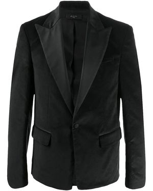 Amiri Velvet Blazer Sport Coat Y0M12174Ve Blk" - Black