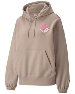 PUMA Downtown Graphic Pullover Hoodie "Spray" 531674 42" - Black