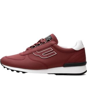 Bally Galaxy Rubberized Leather Trainer Goldy M/008" - Red