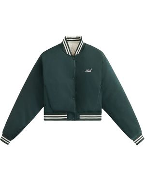 Kith Landry Ii Cropped Satin Bomber Jacket "Dark" 120" - Green