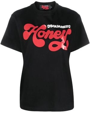DSquared² Honey Graphic T-Shirt S72Gd0417 S23009 900" - Black