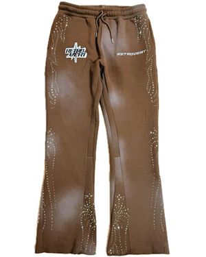 RETROVERT Rhinestone Joggers Ret027" - Black