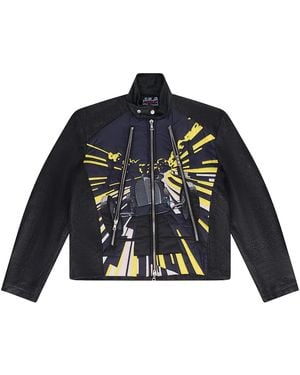 House of Errors Leather Racing Jacket Lrj001" - Black