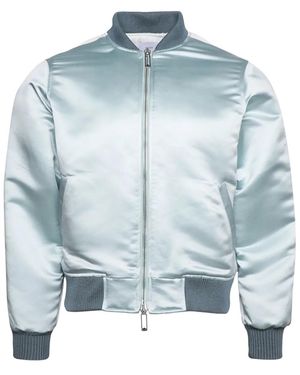Rhude Boys 02 Satin Bomber Jacket "Mint Cream" Rhps24Ja09497136 Mcr" - Blue