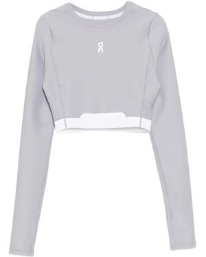 On Shoes Train Long Sleeve Crop "Lilac" 1Wf10220174" - Black
