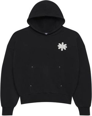LOSTSHDWS Distressed Script Hoodie Lst 21 22712 Blk" - Black