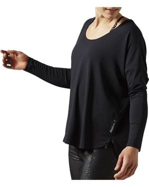 Reebok Studio Lux Long Sleeve T-Shirt Ay0941" - Black