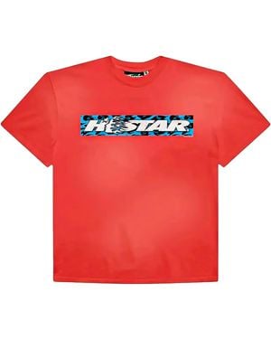 HELLSTAR Box Logo T-Shirt Hsr323" - Red