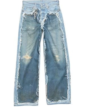 Acne Studios Trashed Trompe'Oeil Jeans "Mid" Ck0140Auz" - Blue