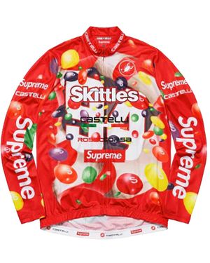 Supreme Skittles Castelli Long-Sleeve Cycling Jersey 8500485 023" - Red