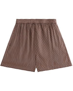 Kith Rayne Monogram Silk Short Khw060185 210" - Brown