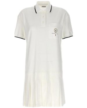 Brunello Cucinelli Cotton Polo Dress "Bianco" Brun1461" - Black